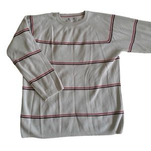 Beige Sweater Red and Maroon Stripes SZ large